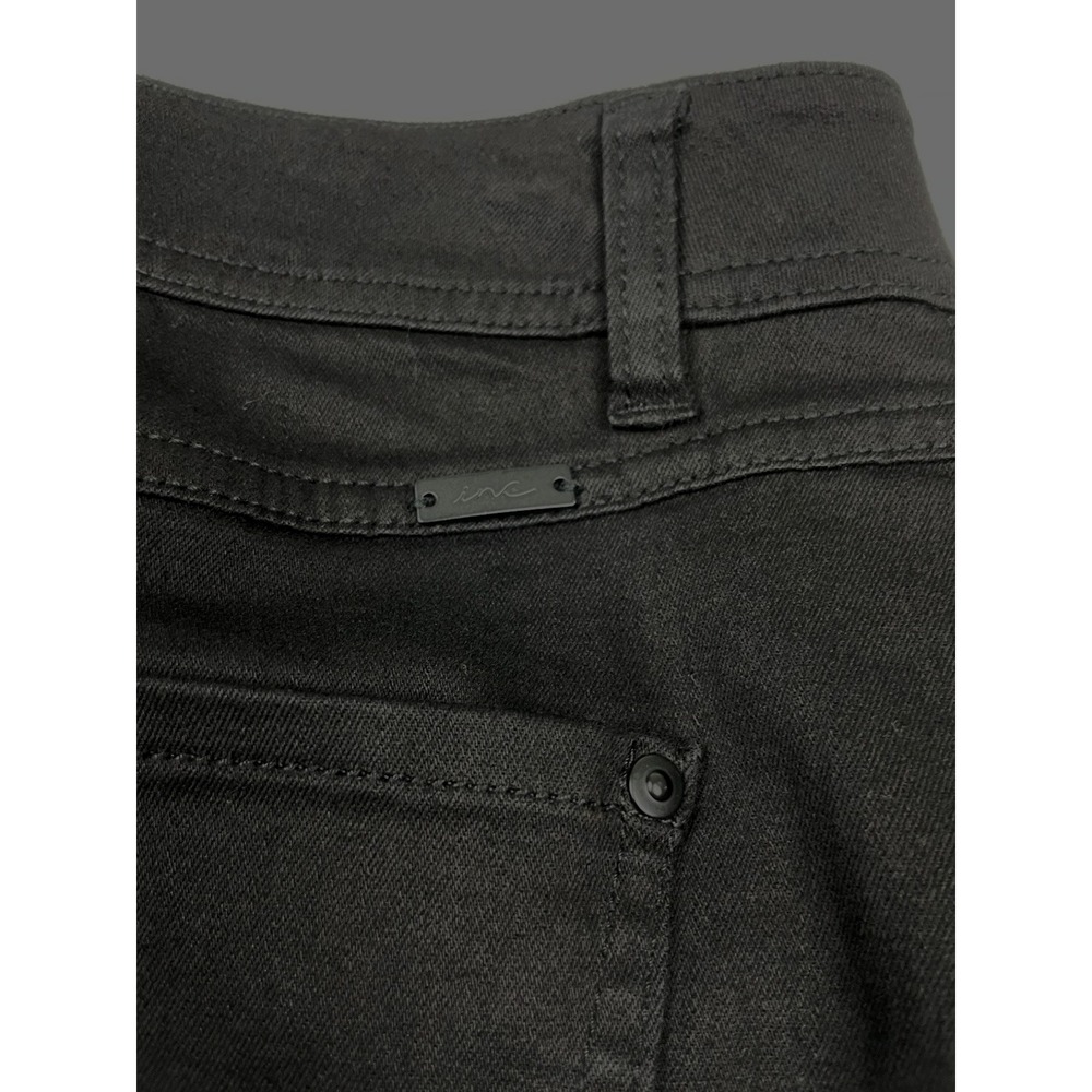 INC International Concepts Women's Fringe-Trim Denim Black Skirt Size 14 Western - Picture 8 of 9